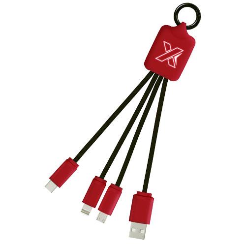 Kabel z podświetlonym logo 3w1 z brelokiem - SCX.design C15