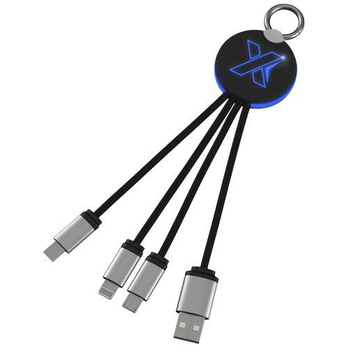 Kabel z podświetlonym logo 3w1 z brelokiem - SCX.design C16