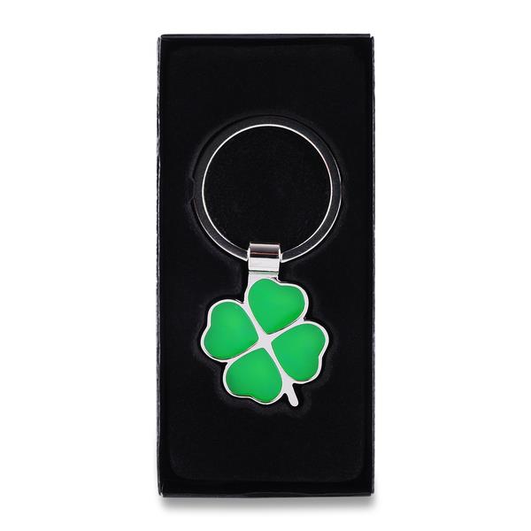 Brelok Clover Luck, zielony/srebrny