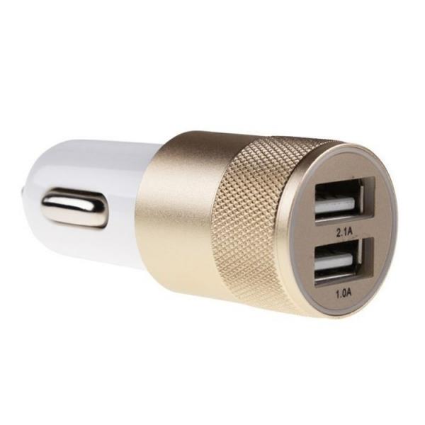 Metalowa ładowarka samochodowa x2 USB