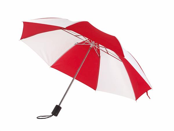 Parasol składany bez automatu REGULAR, biały, czerwony