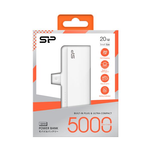 Power bank QD50 5000 mAh Silicon Power - biały