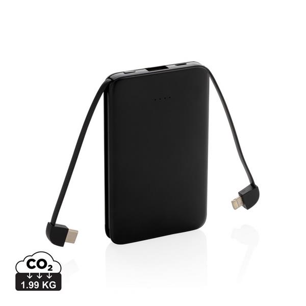 Power bank 5000 mAh, zintegrowany kabel 3 w 1 - P322.081